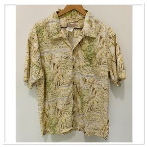 Patagonia Pataloha Vintage 2007 Yosemite National Park Camp Shirt Cream Size L